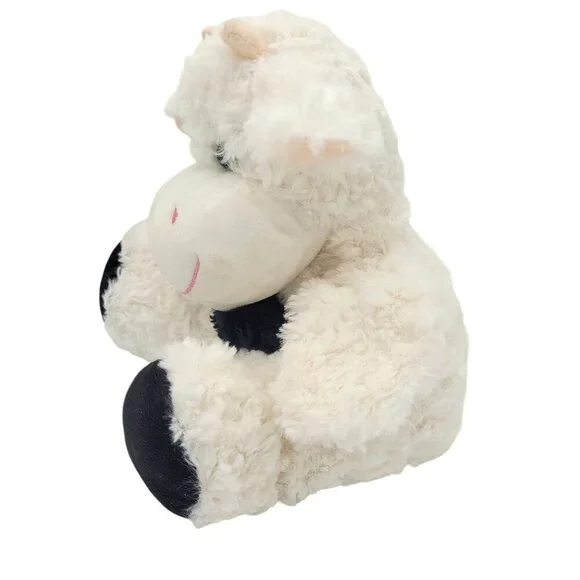 This & That Cow Hand Puppet 10" Black & White Sheepskin Plush Stuffed Toy 3+ - Picture 4 of 7